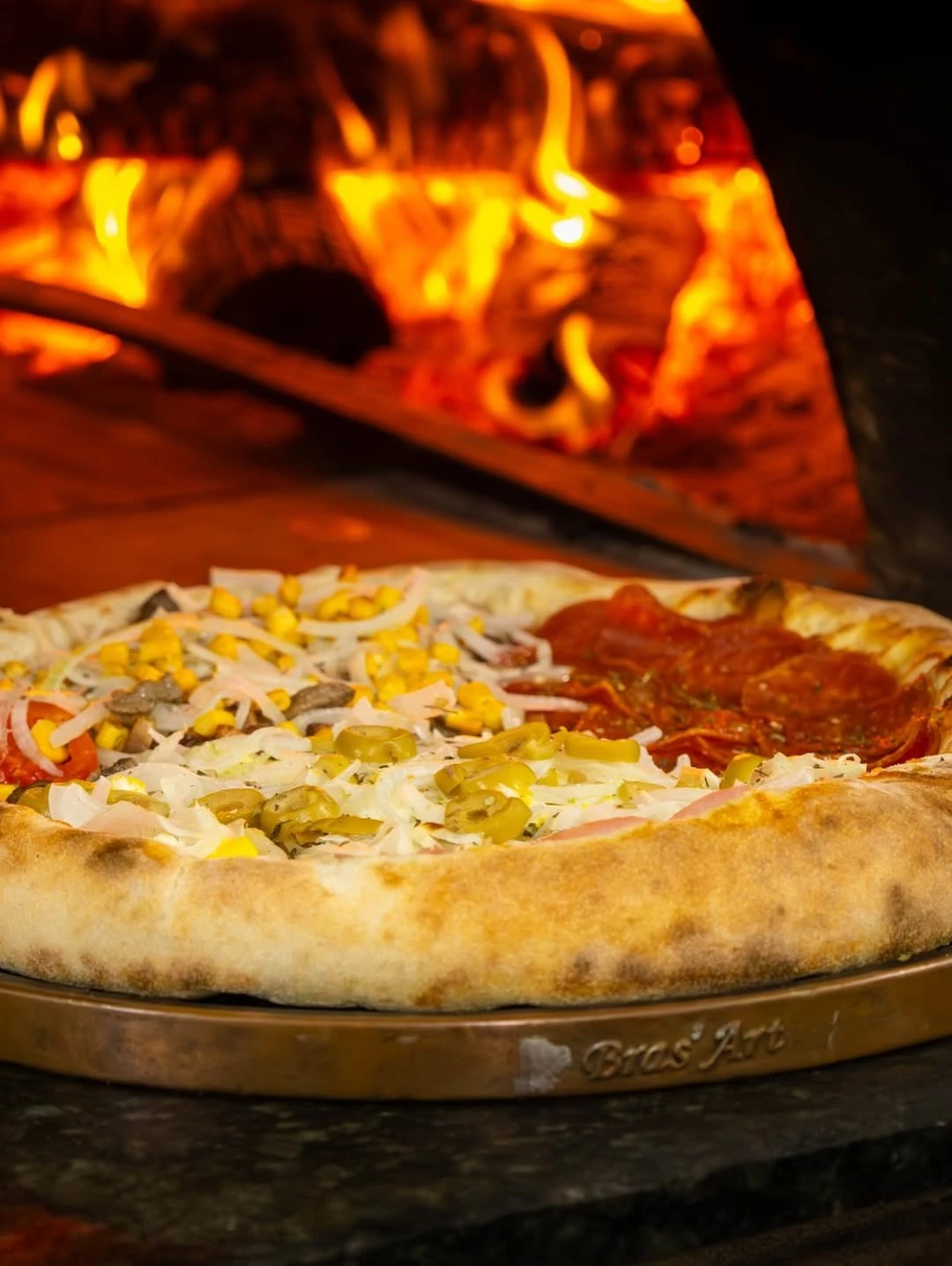 Pizza com ingredientes selecionados